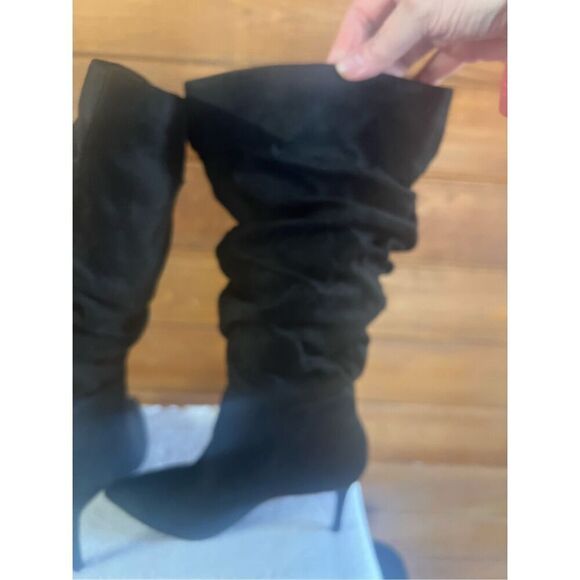 Just fab Khloy Slouch Black Heeled Boots Sz 6 NIB - Picture 4 of 8